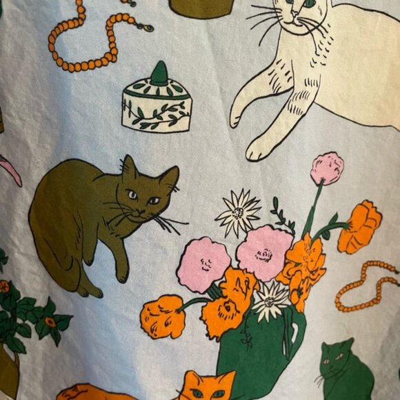 Hanna Andersson Baggu Cat Table Talk Women’s Long Sleeved Button Up Shirt S - Picture 12 of 15